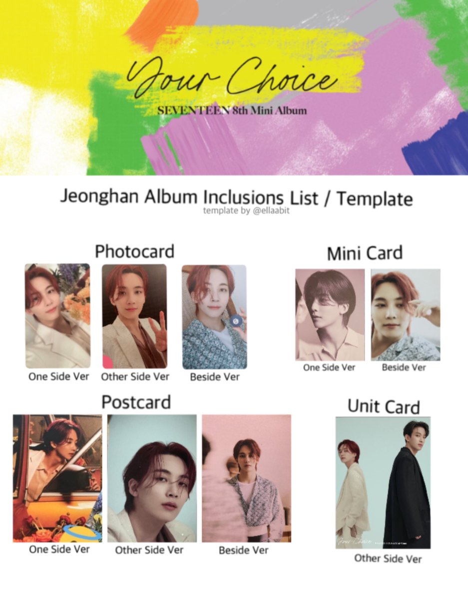 SEVENTEEN YOUR CHOICE ALBUM COMPLETE JEONGHAN PHOTOCARD & ALBUM