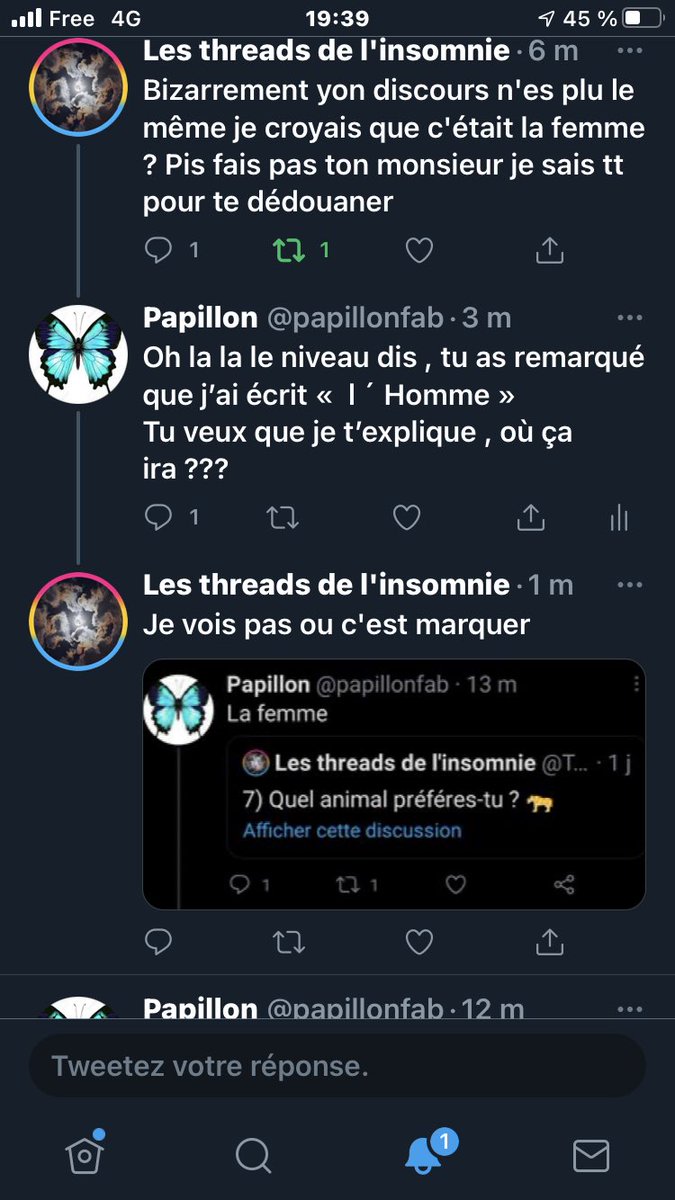 papillonfab's tweet photo. @Threadsinsomnie Je pense que c’est toi qui a besoin d’aide , tu te rappelles d’où c’est parti ? https://t.co/zusGBEBHfQ