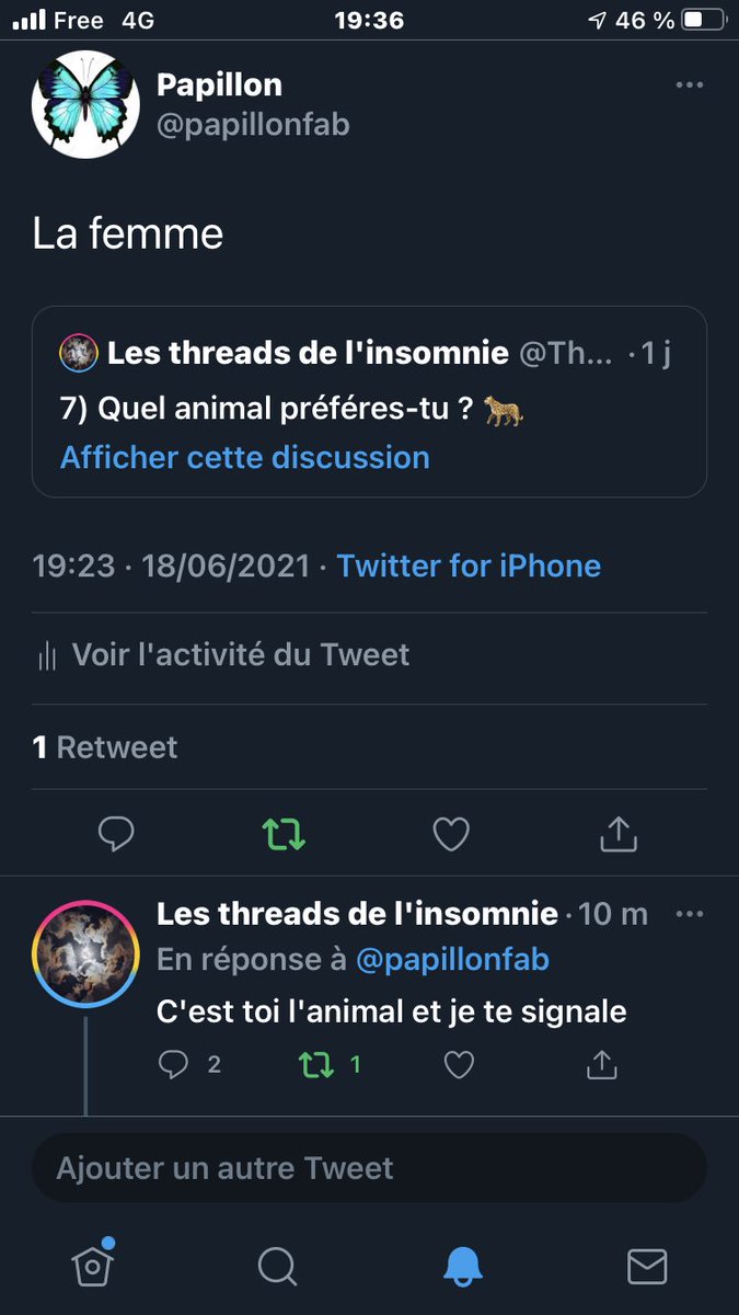 papillonfab's tweet photo. @Threadsinsomnie Je pense que c’est toi qui a besoin d’aide , tu te rappelles d’où c’est parti ? https://t.co/zusGBEBHfQ