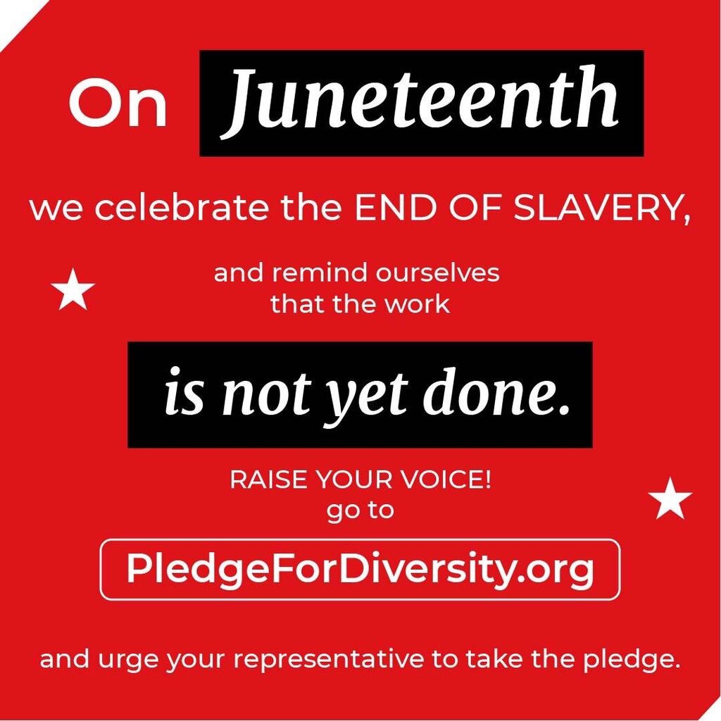 InclusiveUS's tweet image. Juneteenth is a day of remembrance for trailblazers like Harriet Tubman, but it should also stand as a reminder that liberty and justice is an ongoing feat. 

Raise your voice by urging your representatives to take the #PledgeForDiversity.”

#juneteenth #HarrietTubman