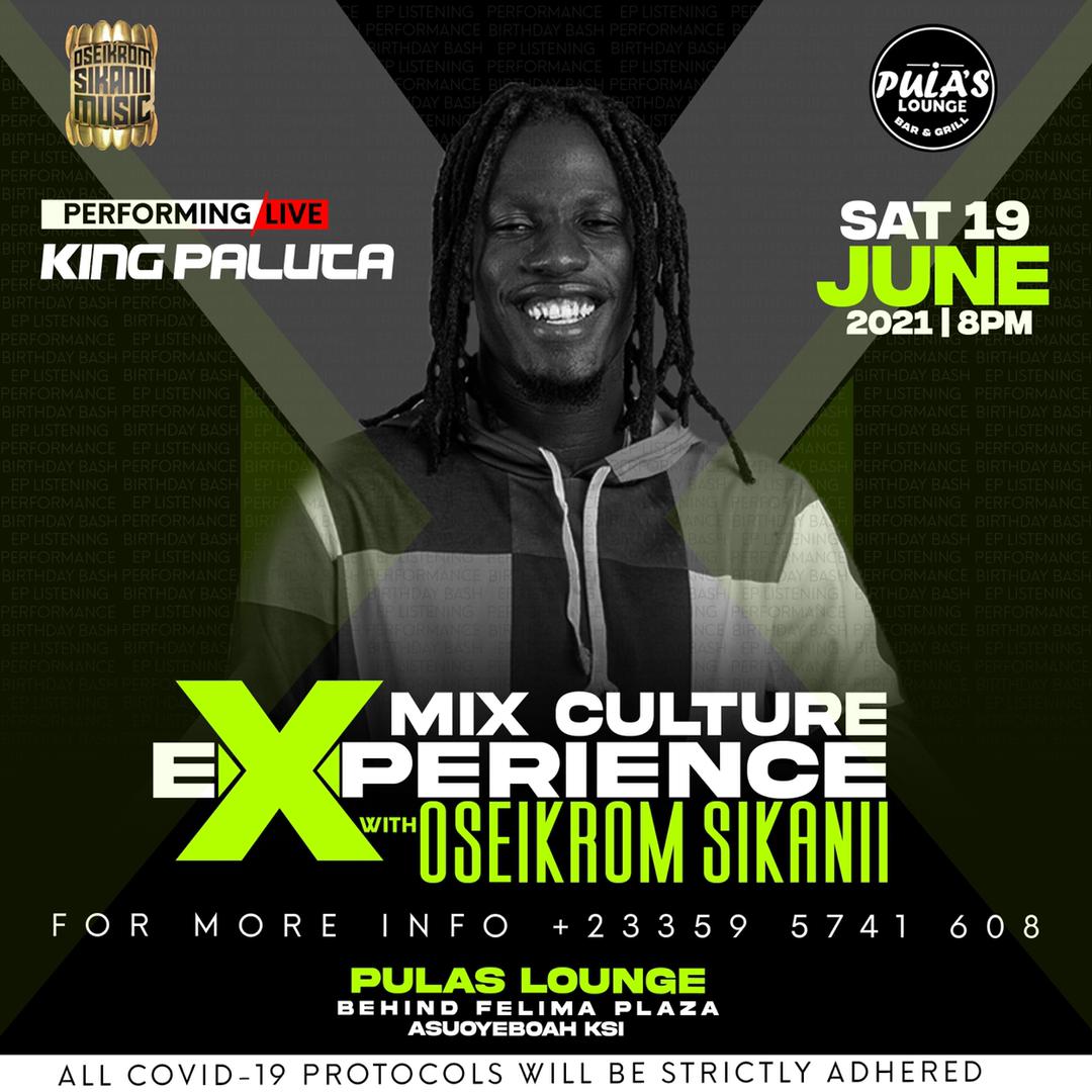 KingPalutaMusic's tweet photo. Hello there, let’s meet at Pula’s Lounge tomorrow at 8pm sharp as I join my bro Oseikrom Sikanii for his Mix Culture Experience. #Awuch https://t.co/10jN66N9VX