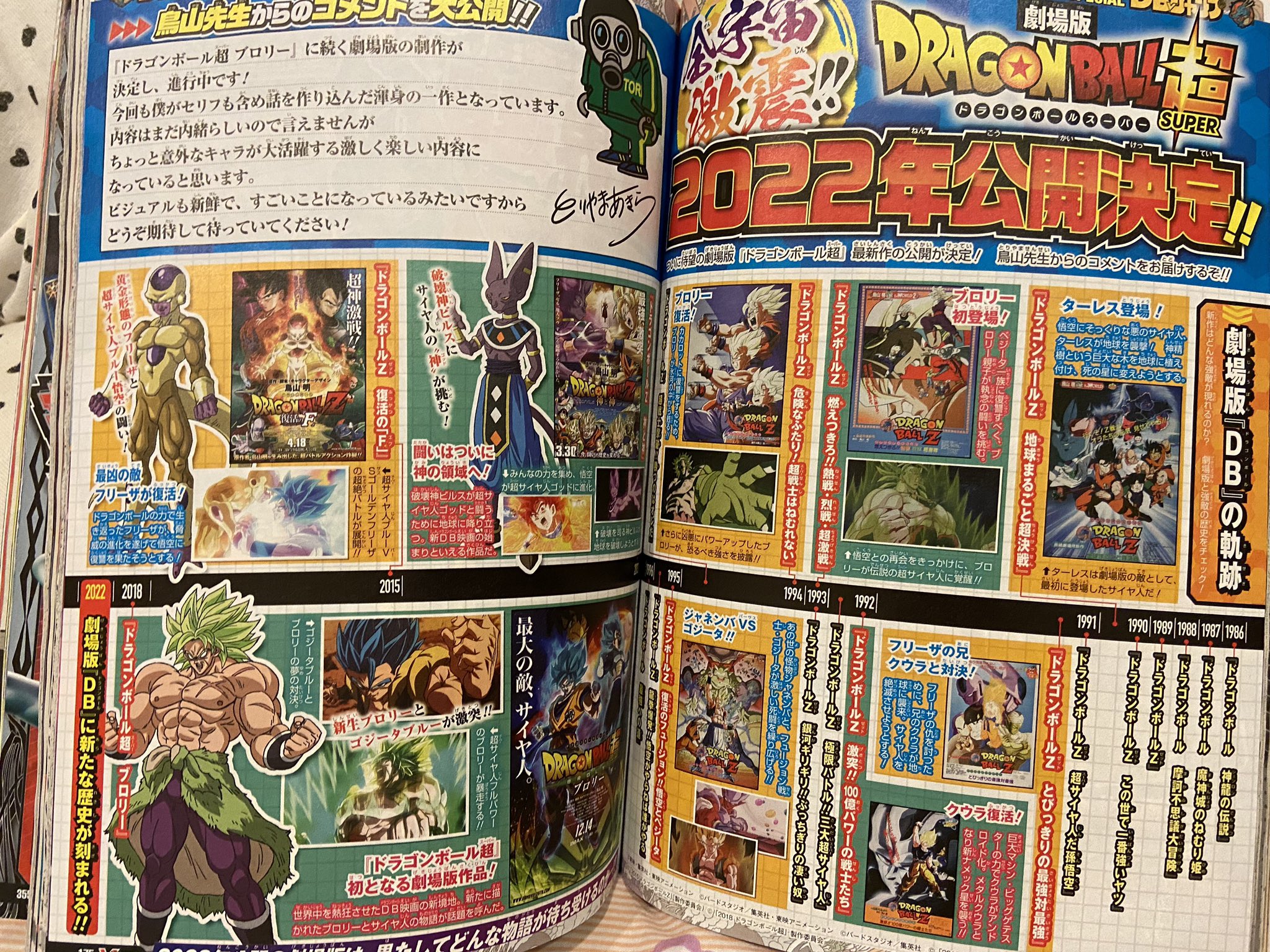 Dbnotes Lo Mas Reciente Se Menciona La Pelicula Dragon Ball Super 22 En Una Pagina De La Revista V Jump Que Incluye Otras Peliculas De Dragon Ball Dragonballsuper Dbs