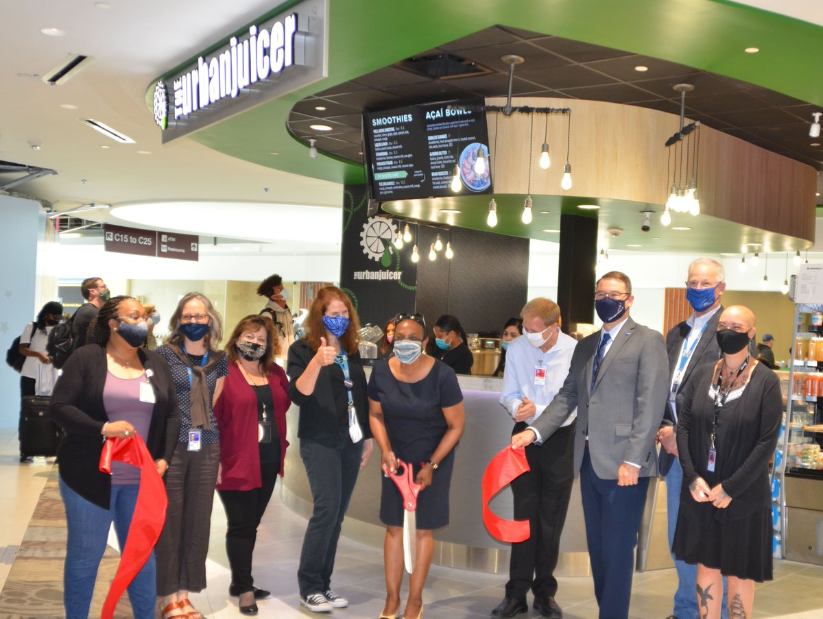 Fly_Nashville's tweet photo. Three cheers for our newest locations—Music Row Supply, Urban Juicer and True to Tennessee—which reflect the direction of our concessions program designed to bring more local flavor and flair to BNA. A big thanks to all of our partners ! #BiggerBetterBNA #MoreLocal https://t.co/ltekPKeczB