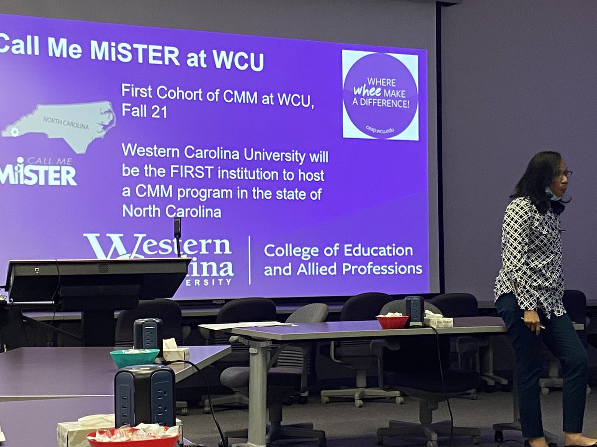 .@wcu_ceap was proud to host our first annual Call Me MiSTER Orientation. Congratulations and welcome to our new Misters! Thank you, @NCCATNews for hosting. I am grateful to have such an amazing team. @BNHC1984 @patricialynnb Jenny Stewart & Dr. Charmion Rush @WCUChancellor @WCU https://t.co/5aCR7n8kbn