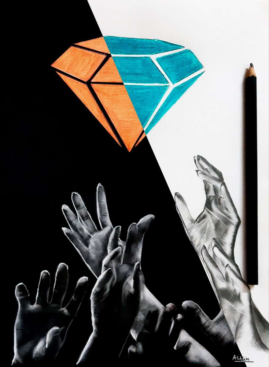 RealDiamondHold's tweet photo. And finally in 3rd place we've got @AshlinJomon with these incredible realism drawings of the DHOLD logo! https://t.co/X8hDWOxebt