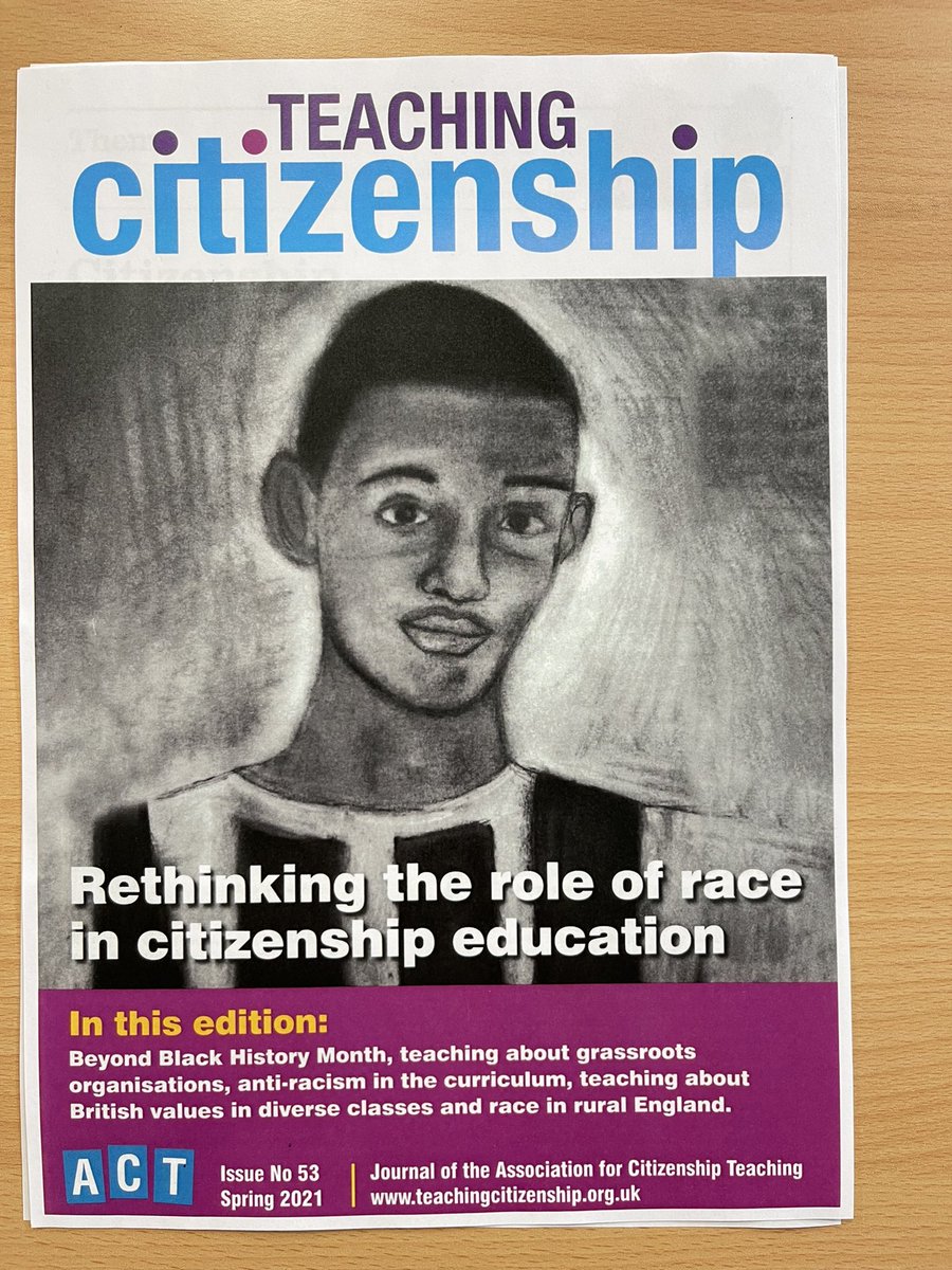 DHE_teach's tweet photo. Very proud of my pupils this week making their way into our new @ACitizenshipT journal! Front cover designed by Year 11 and song written by a year 7, in accordance with #StephenLawrenceDay @WyvernAcademy @consiliumat #citizenship https://t.co/Jg61bHUhEz
