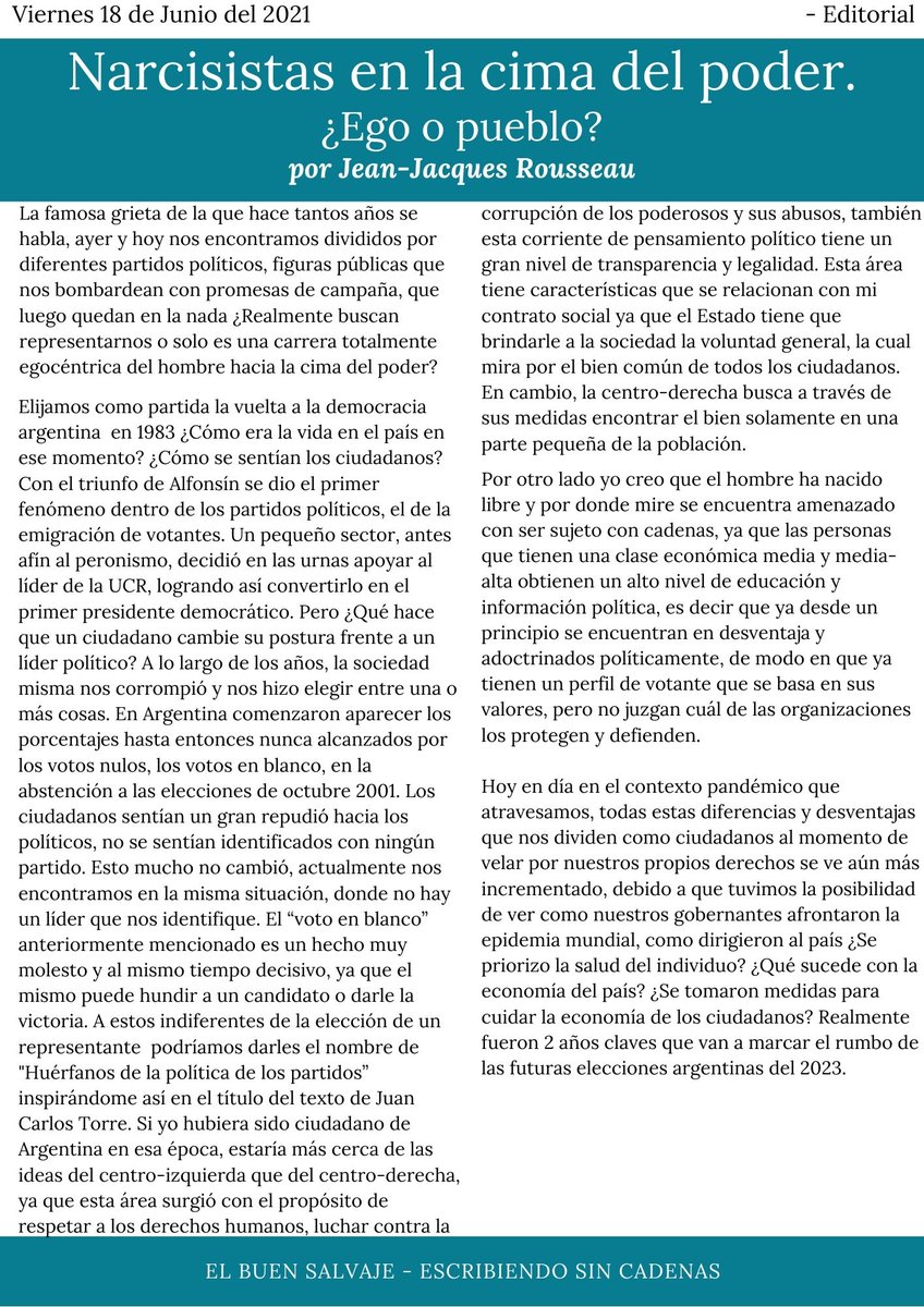 RousseauPPSnew's tweet photo. Revista "EL BUEN SALVAJE" edición nº 02 #Contractualistas14 #MesAniversarioBorges @m_legui13 https://t.co/1h7XTVdVTt