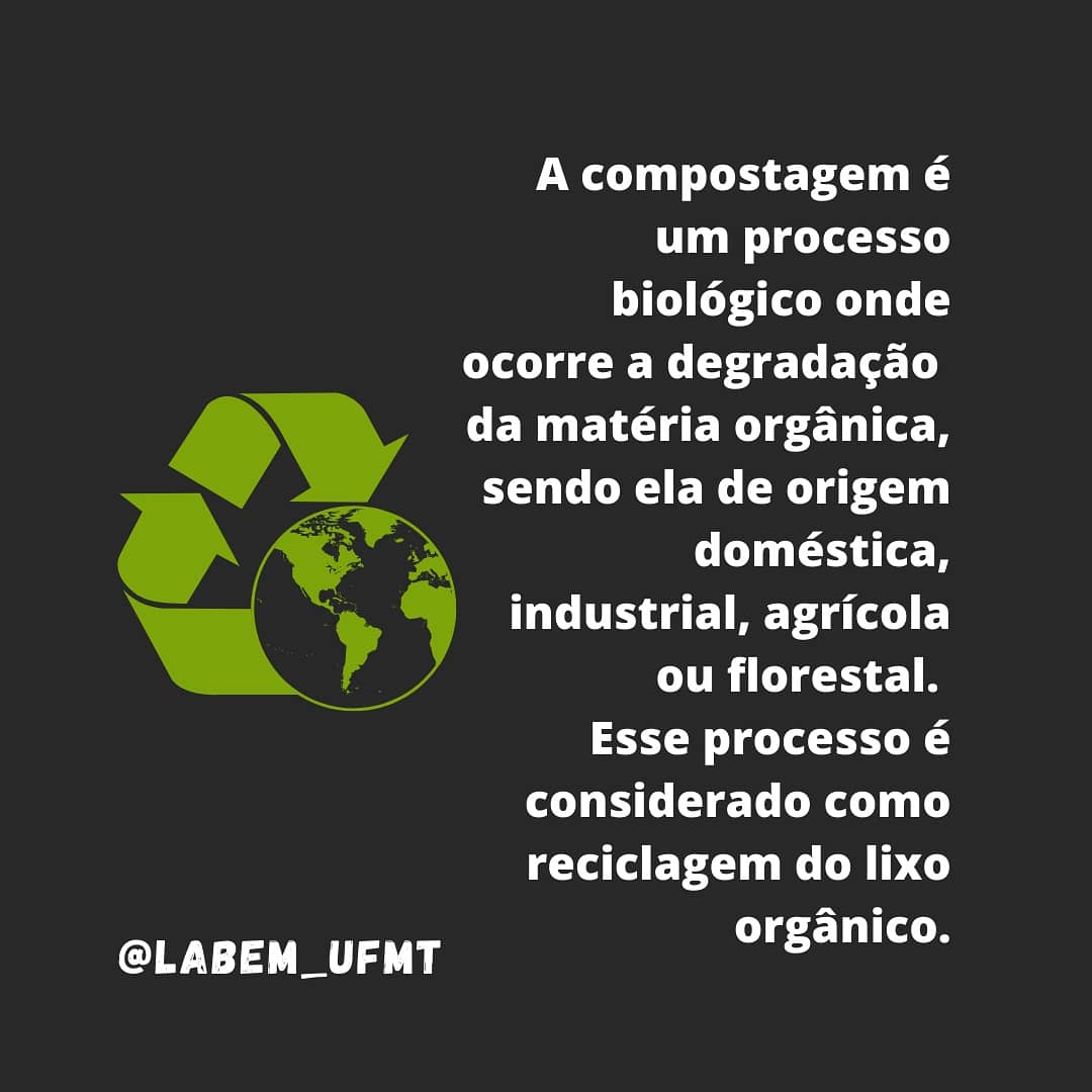 labem_ufmt's tweet photo. Compostagem é o conjunto de técnicas que para estimulam a decomposição de materiais orgânicos por organismos heterótrofos aeróbios, com a finalidade de obter, no menor tempo possível, um material estável, rico em substâncias húmicas e nutrientes minerais formando um solo humífero https://t.co/fdZW68xrzY