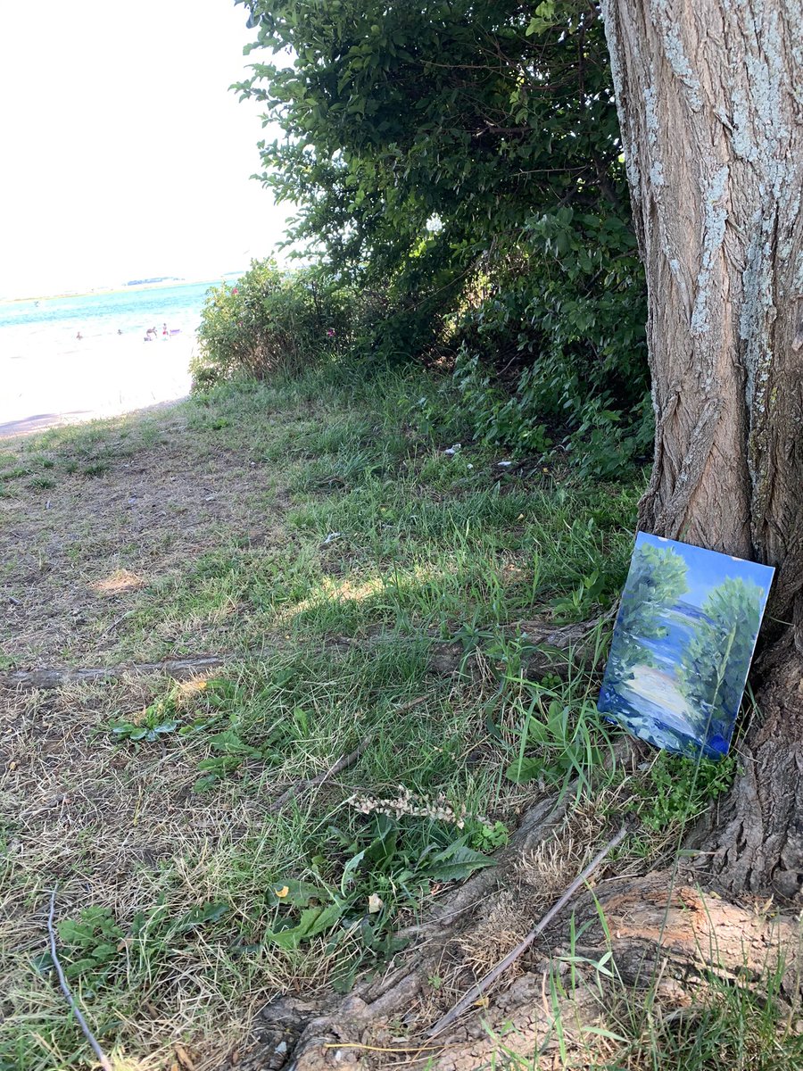 Plein air 16 at Constitution Beach in EAST BOSTON.  Forgot some supplies so I Kept it loose and put it@on thicc. As always please enjoy
