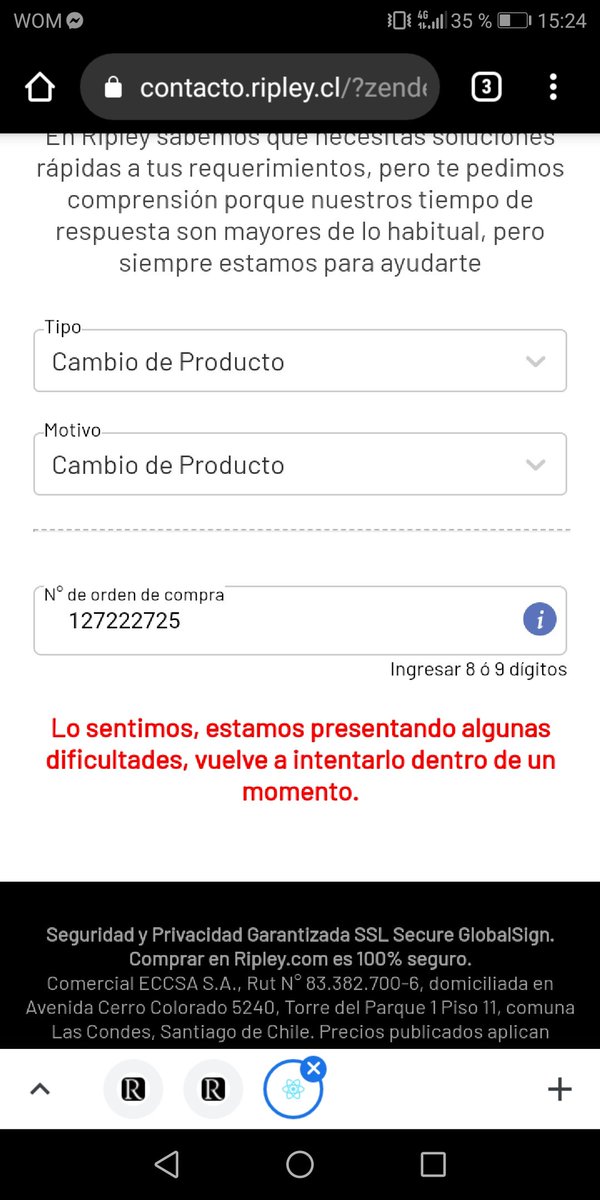 aarancibia1's tweet photo. @RipleyChile Pésimo servicio, no hay ningún medio para contactarse directamente con ellos. Me llegó un Smart TV quebrado y no me quieren cambiar el producto porque dicen no tener stock. Pero, reviso en la página web y tienen pero $40.000 más caro.
#nuncamásconustedes https://t.co/1e31CVZZGo