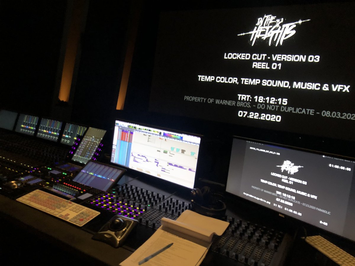 Jahhhhn's tweet image. Lights up! In the Heights! Get out and fill your ears and eyes with this! @intheheights #InTheHeights  #mixing #rerecording #filmpost #postproduction