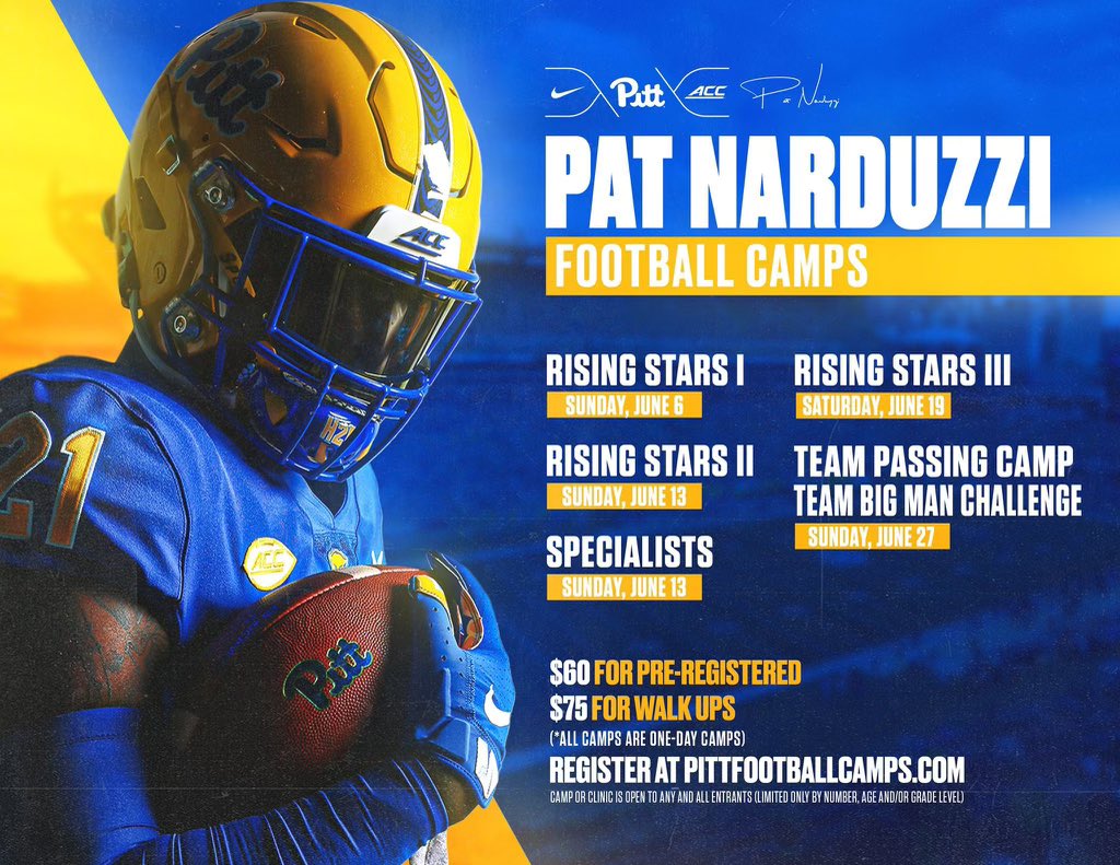 Luke Sather ✪ (@lukesatherqb) on Twitter photo Looking forward to a great camp tomorrow at <a href="/Pitt_FB/">Pitt Football</a> ! 🟡🔵 #H2P
<a href="/CoachDuzzPittFB/">Pat Narduzzi</a> <a href="/BrennanMarion4/">Coach Marion</a> @CoachWhipPitt <a href="/coachcsanders/">Cory Sanders</a> <a href="/Coach_Manalac/">Ryan Manalac</a> <a href="/CoachTimSalem/">Tim Salem</a> <a href="/J_Ford02/">John Ford Jr.</a> <a href="/graham_wilbert/">Graham Wilbert</a> <a href="/AdamCalt/">Adam Caltury</a> <a href="/Kzovko/">Karlo Zovko</a> <a href="/PghSportsNow/">Pittsburgh Sports Now</a> Looking forward to a great camp tomorrow at <a href="/Pitt_FB/">Pitt Football</a> ! 🟡🔵 #H2P
<a href="/CoachDuzzPittFB/">Pat Narduzzi</a> <a href="/BrennanMarion4/">Coach Marion</a> @CoachWhipPitt <a href="/coachcsanders/">Cory Sanders</a> <a href="/Coach_Manalac/">Ryan Manalac</a> <a href="/CoachTimSalem/">Tim Salem</a> <a href="/J_Ford02/">John Ford Jr.</a> <a href="/graham_wilbert/">Graham Wilbert</a> <a href="/AdamCalt/">Adam Caltury</a> <a href="/Kzovko/">Karlo Zovko</a> <a href="/PghSportsNow/">Pittsburgh Sports Now</a>