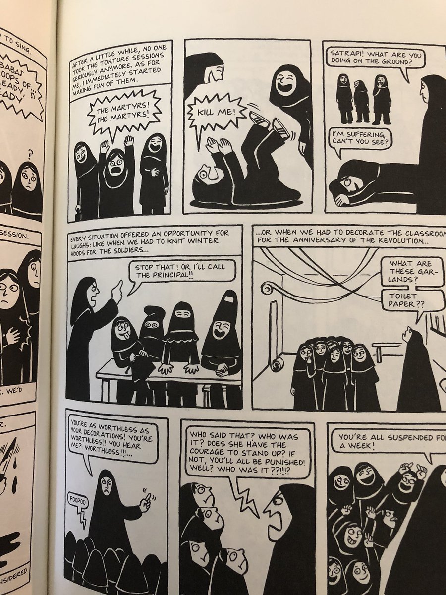 kabowers1992's tweet photo. @BoneysDr In this passage we see Marji’s understanding of the war &amp; the representation of a martyr change for her. She is becoming more rebellious &amp; this commentary shows her opinion on how she feels about the concept of “living” rather than focusing on death #WGS5810 #WGS4810 https://t.co/8w49a1453l