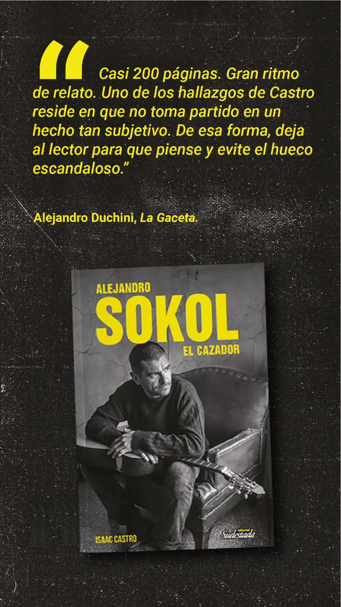 ☑️Los medios andan diciendo sobre #ElCazador, la biografía del #BochaSokol que escribió 
<a href="/isaac82castro/">isaac castro</a> y publicó #EditorialSudestada 📚

👉<a href="/aleduchini/">Ale Duchini</a> <a href="/LaGacetaTucuman/">La Gaceta de Tucumán</a> ✍️