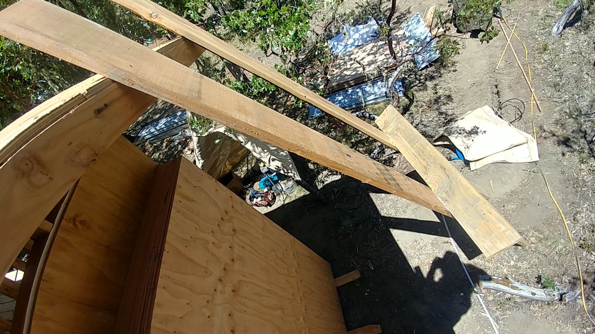 RealPhilipLee's tweet photo. FINALLY putting time back on the #FortHouse !!!

Sure glad we bought this unit of 5/8 CDX at 15.99 a sheet back in March. The shit is 80 a sheet now.

Puts the DICK in ridiculous...

😃

(Last pic is plywood jack...i work solo mostly)

#DIYLife #TheLand #LOVEWON https://t.co/yVLXiireoU