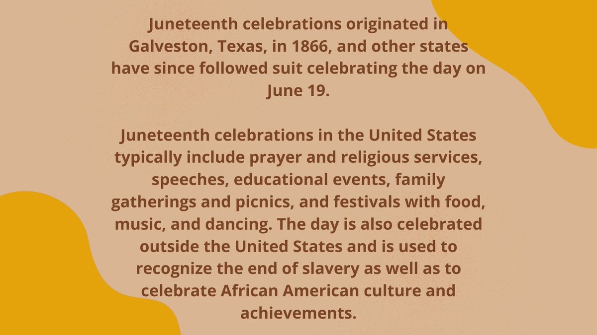 blackinclusion's tweet photo. Today BIA commemorates #JuneTeenth2021 with all African Americans and celebrates their freedom. Here is some history on the holiday and its importance in American history.  (1/2)

#biayyc #bubc #juneteenth https://t.co/9KYZTvwrNp