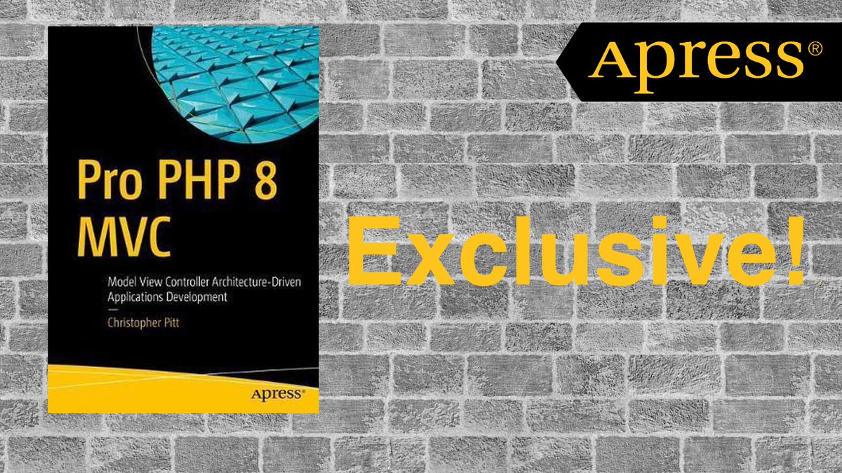 Apress's tweet photo. Pro PHP 8 MVC offers everything you'll need from first principles all the way to practical advice on advanced techniques. #php8 #database #ModelViewController #architecture-driven #webdevelopment

https://t.co/j5KCgID2MS https://t.co/2KQYy3eCm6