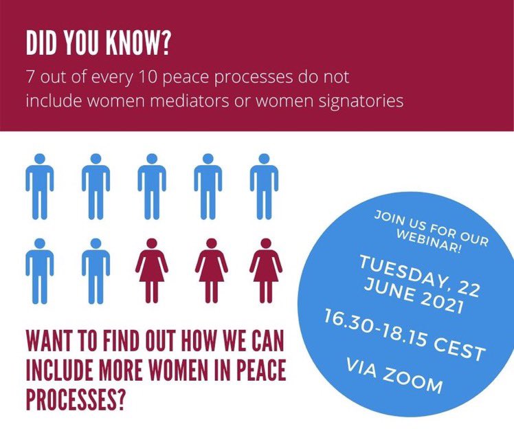 SwitzerlandNato's tweet photo. "From civil society to the negotiation table": Join us for a high-level discussion on #womeninpeacebuilding on 22 June via Zoom!
#InternEvent
Programme & registration⤵️
https://t.co/95zwvRdof0 https://t.co/N0E2CPrmzx