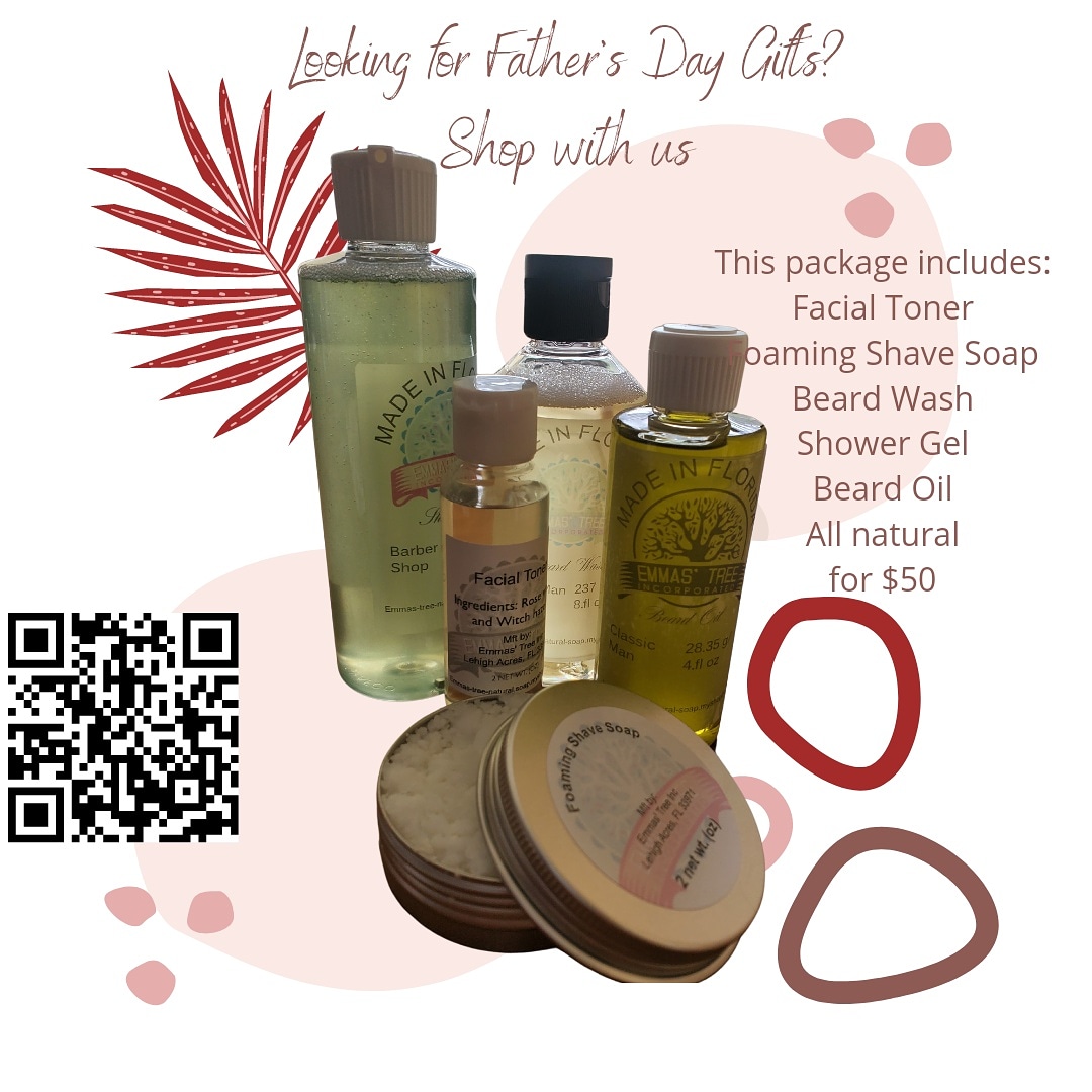 EmmasTreeInc's tweet image. It&apos;s Father&apos;s Day year round, so if you want to purchase this package....the link is in the bio. #SmallBusiness #fathersdaygiftideas #LastMinuteShopping #FamilyOperated #beautyproducts #naturalskincare #swfl #swflorida #skincareroutine #skincarejunkie