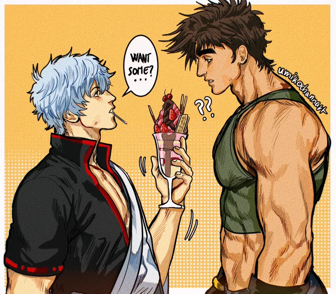 They definitely would be besties 😩 #JojosBizarreAdventure #gintama 