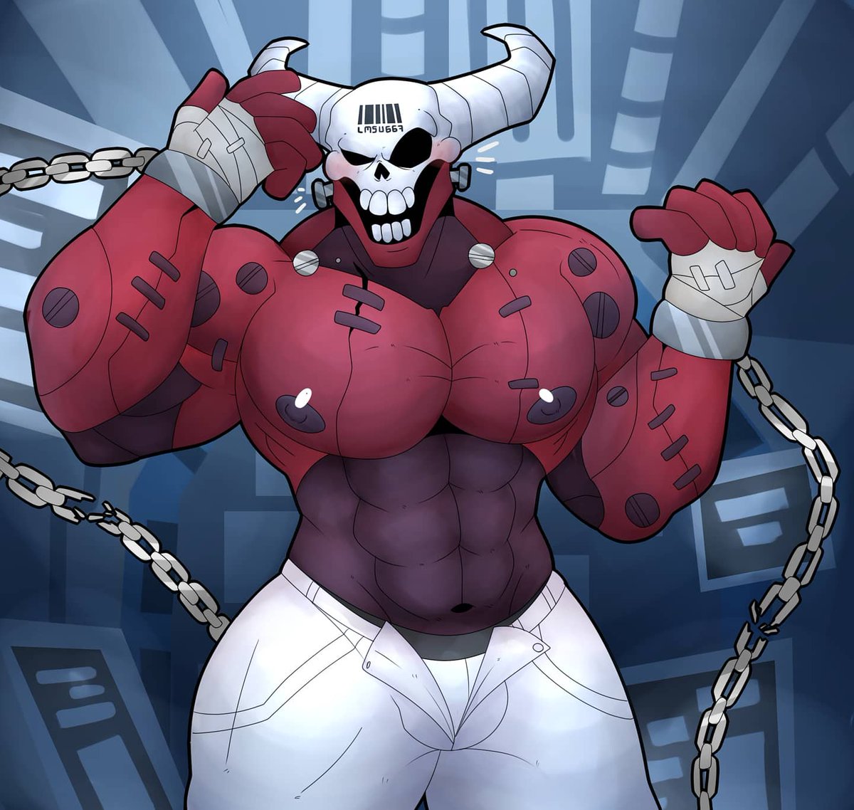 SeikoArts's tweet photo. ⚠️[ SUBJECT 667: SUCCESSFUL ]⚠️ from the first moment I saw this big "demon" I loved it 😩💖⚠️#Helltaker #baraartist #bara #Examtaker #subject67 https://t.co/QcsKGqOcvB