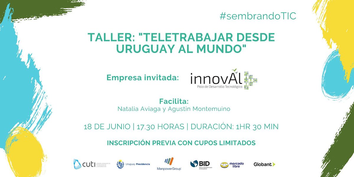 InnovALuy's tweet photo. Se está llevando a cabo el taller: " Teletrabajar desde Uruguay al Mundo" https://t.co/HsmB7lIAr1