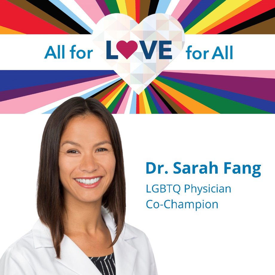 "I love working with the LGBTQ community because it is my community. I see you! I hear you! The most rewarding thing about being an LGBTQ provider is when a patient says “Yay! I finally have a primary care physician who understands.” 
- Dr. Sarah Fang <a href="/KPSouthBay/">Kaiser Permanente South Bay Medical Center</a>  #Pride