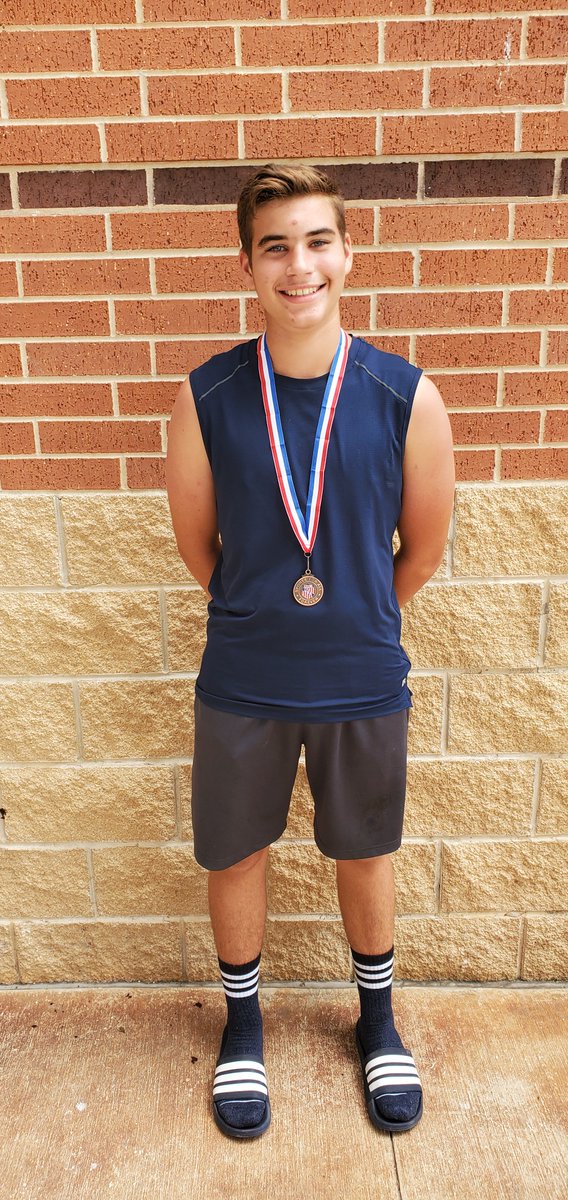 Mrs_SReed_10's tweet photo. So proud of my son, Aiden! This was his first time competing at a track and field AAU Qualifier and he got 3rd in shot put and 4th in discus. Onto Regionals!! @BenReed56 @CoachJLuna 👏😊 💙💛 #212 #AAUtrackandfield #thrower #pirates #pothproud #discus #shotput https://t.co/tcUy9eSMNw