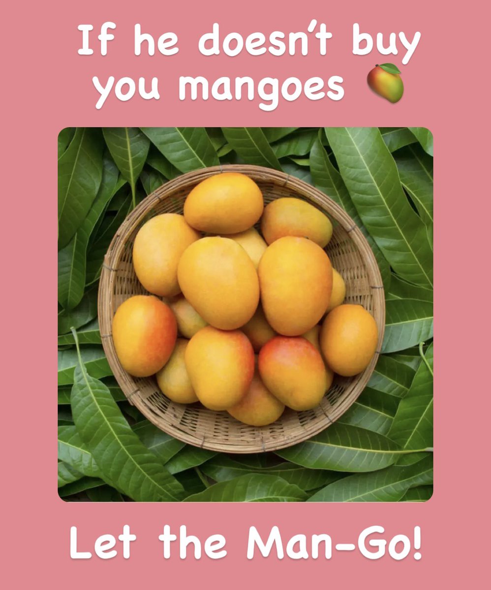 SingleMuslimCom's tweet photo. Seriously, If he doesn’t buy you mangoes 🥭
Let the Man-go! 🙅♀️
Find the right partner on https://t.co/dF3ddLA0LN
#Muslim #MuslimMemes #muslimlol #muslimmeme #mango #mangoes #realtionshipgoals #muslimcouples #muslimgoals https://t.co/1AtHc4W7eu