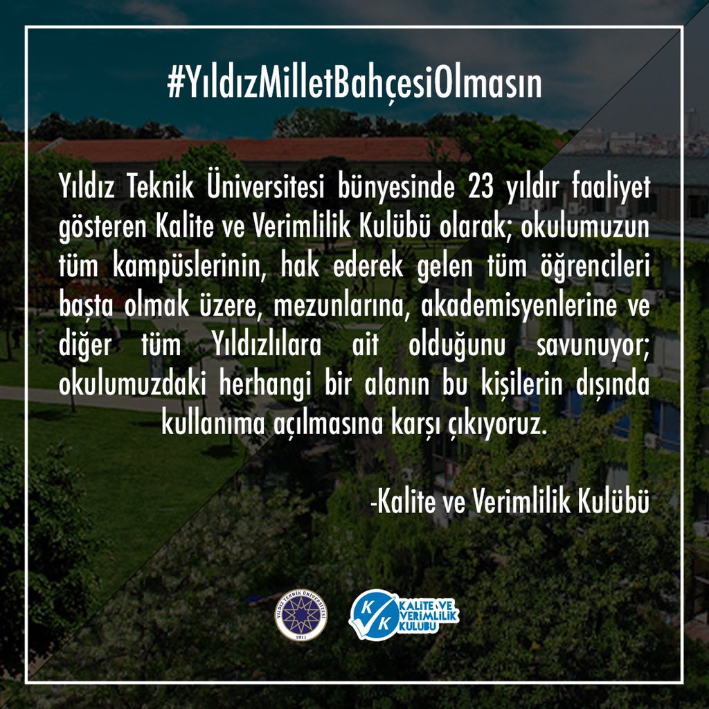 #YıldızMilletBahçesiOlmasın