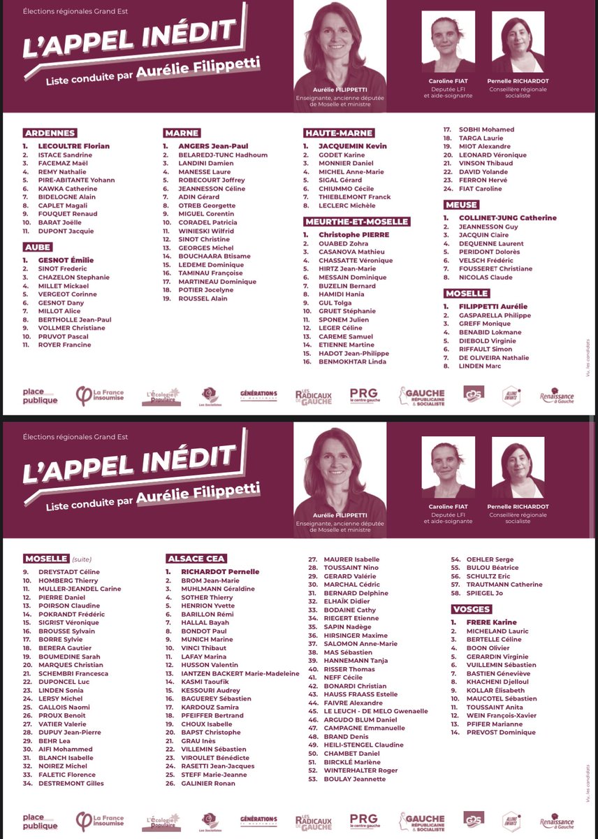 À quelques minutes de la fin de la campagne du 1er tour, je vous invite à voter pour l’Appel Inédit dans le Grand Est. J’ai découvert un magnifique projet en décembre 2020 qui est maintenant devenue une magnifique liste menée par <a href="/aurelifil/">Aurélie Filippetti</a>. Portons un projet social ensemble