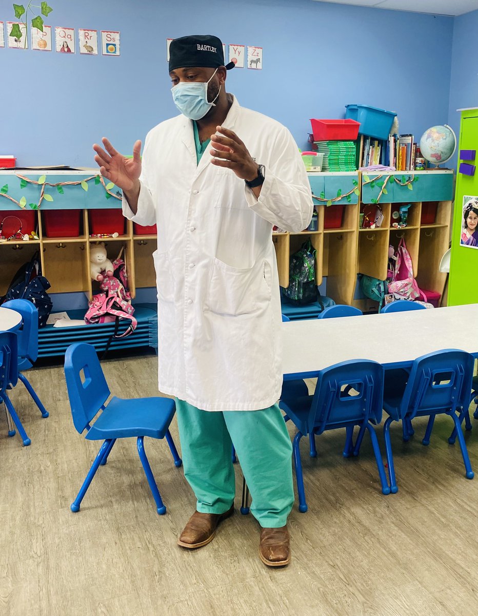 teaching my sons class about being a surgeon. For some, it’s hard to become what you’ve never seen!