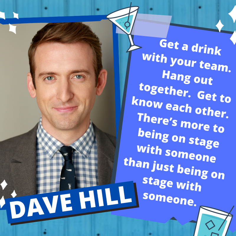 Today's #FlashbackFriday #improvtip from Dave Hill - Get a drink with your team.  Hang out together.  Get to know each other.  There’s more to being on stage with someone than just being on stage with someone.
Full tip here: youtu.be/SK8DAg_LrDw