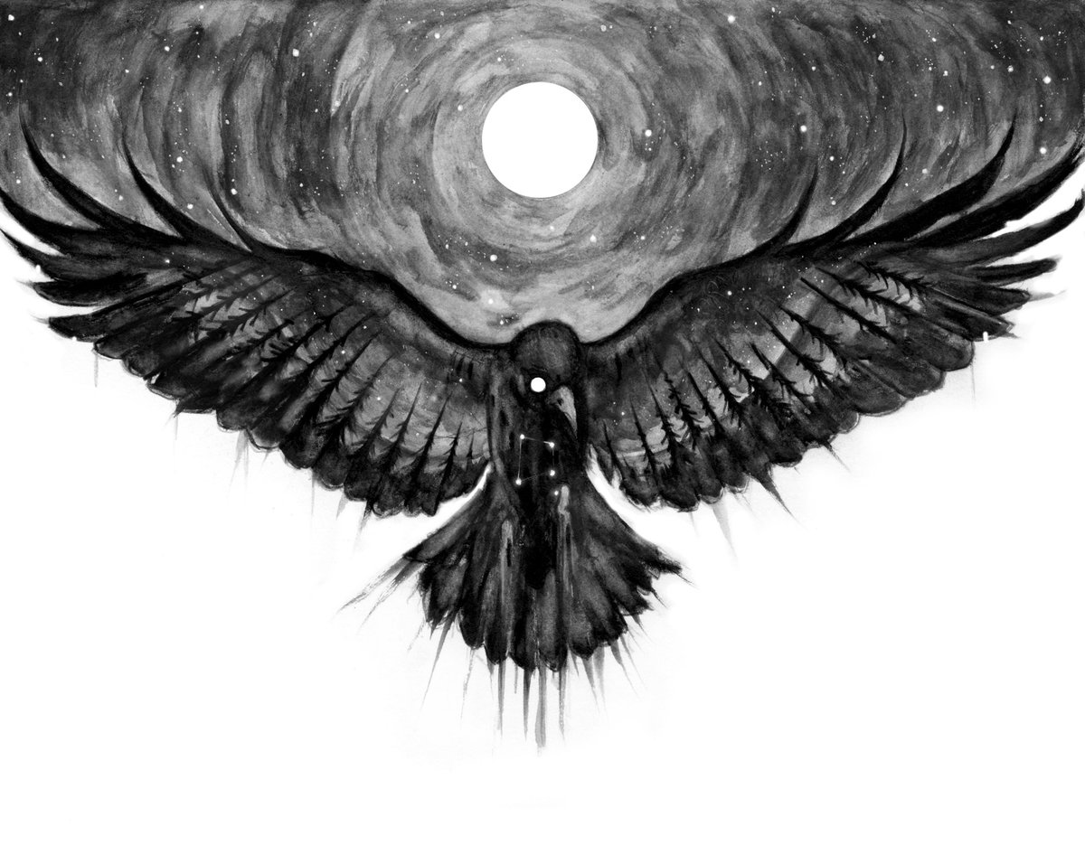 I painted this boi two years ago today - still a personal favorite compositionally

 🌚 🐦 🌲 💫