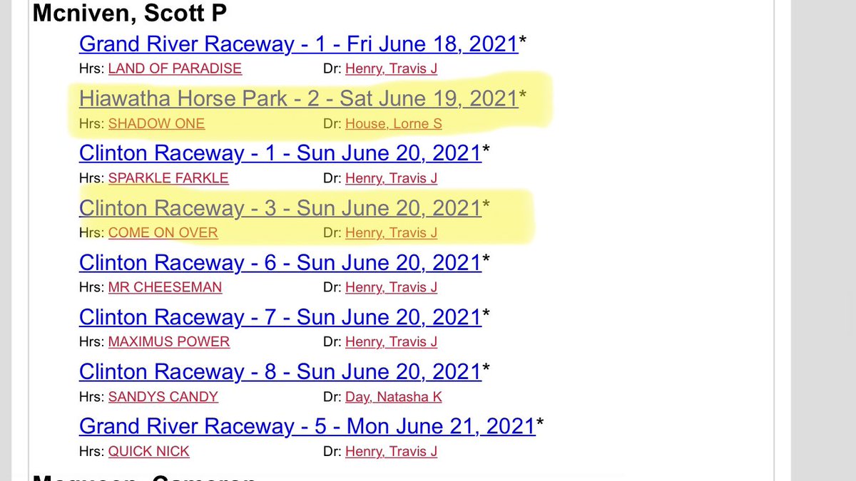 Exciting weekend ahead as both of our horses are racing! Shadow One races tomorrow <a href="/HiawathaHP/">Hiawatha Horse Park</a> and Come On Over Sunday <a href="/crtrot/">Clinton Raceway</a>!