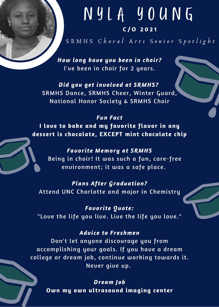 BulldogChorus's tweet photo. 💙💚🎓 Senior Spotlight🎓 💙💚

Let's celebrate Nyla Young! 

Nyla is a quiet, brave, and talented young lady! She always does what's expected of her and she doesn't complain about anything. She just makes it happen!

Show Nyla some love today!
We honor you, Nyla! https://t.co/5Xazd3bb8E