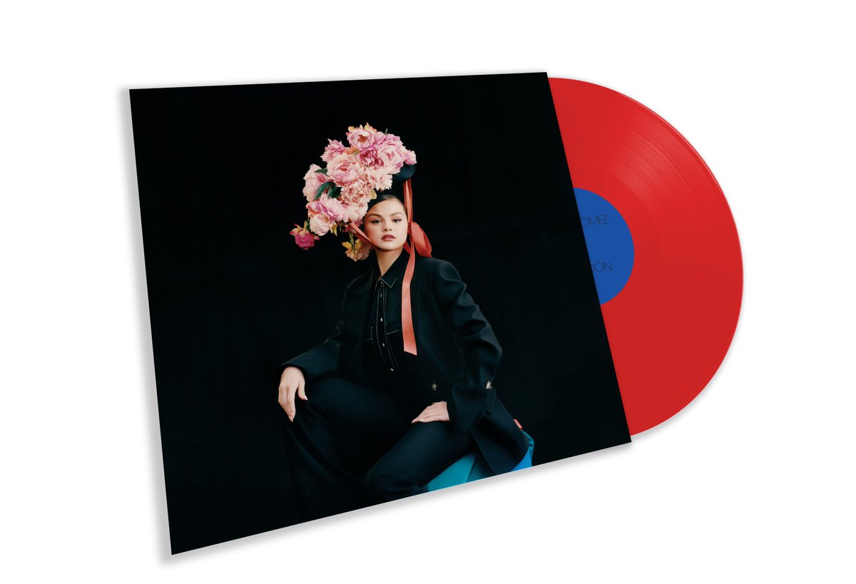 selenagomez's tweet photo. Pick up a limited edition red vinyl of #Revelacion now @Target! https://t.co/uUwxA7w83u https://t.co/sCdYnQ14xb