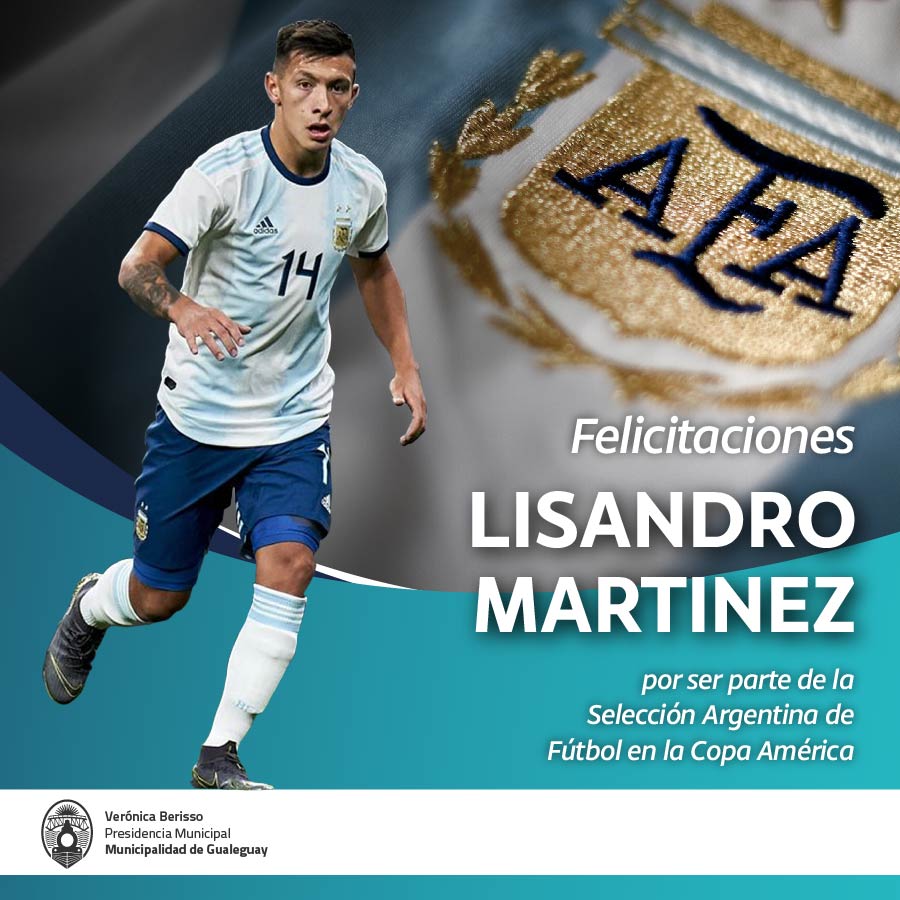 munigualeguay's tweet photo. 🇦🇷 Hoy juega la Selección y le deseamos lo mejor a @LisandrMartinez  y a todo el equipo de @Argentina ⚽⚽⚽ #VamosArgentina https://t.co/NXXNSNCPJL