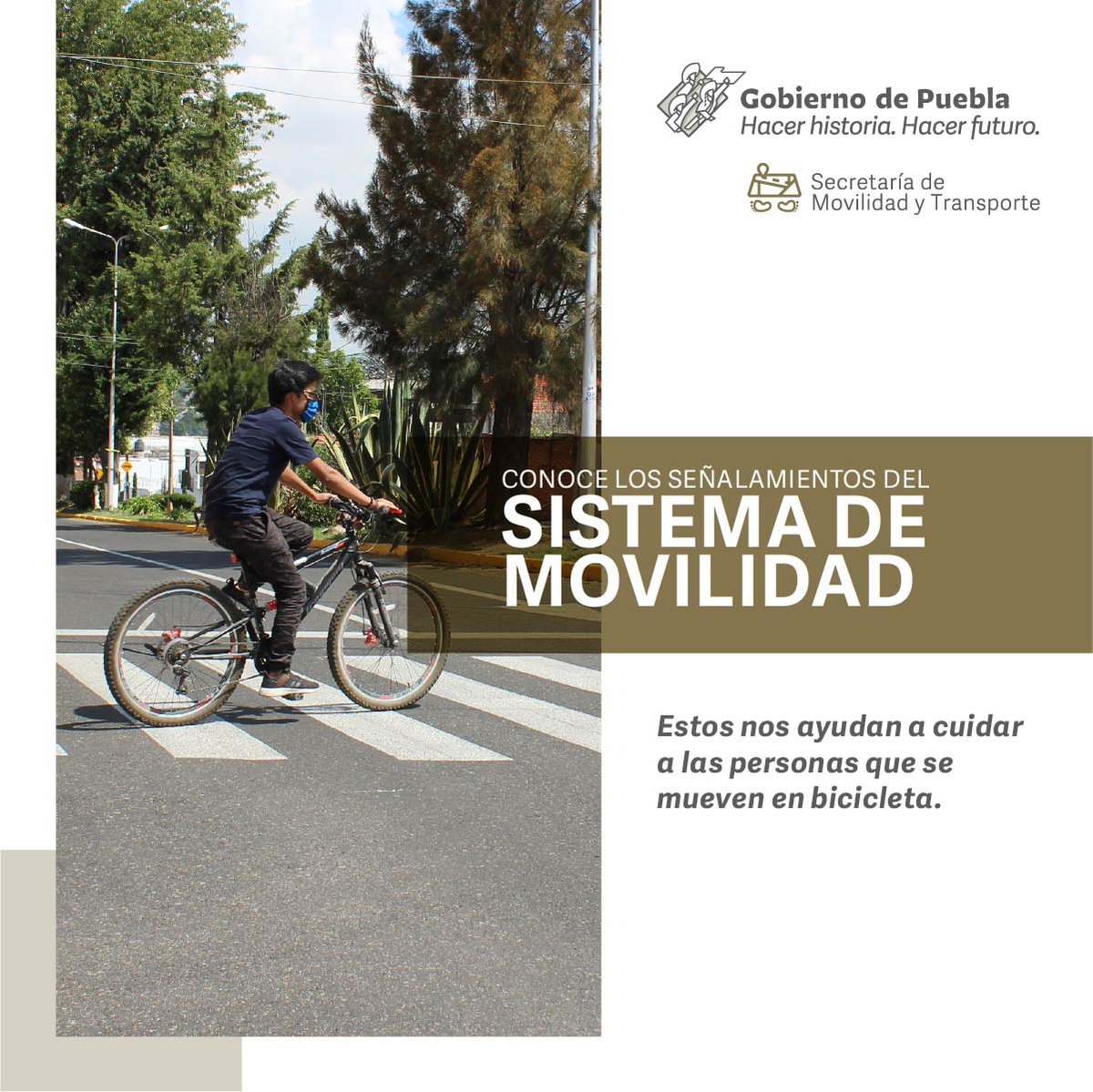 MTGobPue's tweet photo. Para garantizar el derecho a la # Movilidad hay que contar con un sistema que permita el equilibrio social e incorporar a todas las personas. Te compartimos la señalética que protege la vida de las y los # Ciclistas. https://t.co/MAlmX24bbN