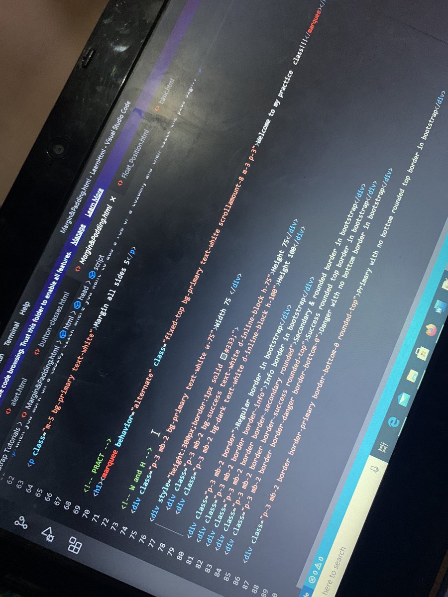 Odun_lat's tweet photo. Day 9 of 100

I learnt about border and button classes in Bootstrap, also learnt about ‘marquee’.. 
I have a question though, does anyone know why marquee is red on VScode?
#100DaysOfCode #CodeNewbie #WomenWhoCode https://t.co/KqGRl71f8R