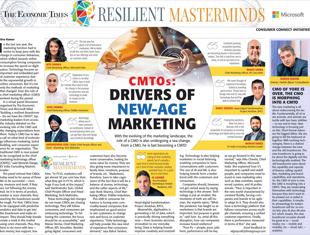 jaitweeting's tweet photo. With the evolving of the marketing landscape, the role of a CMO is also undergoing a sea change. From a #CMO, s/he is fast becoming a #CMTO
#DigitalMarketing #DigitalTransformation #socialmediamarketing #startups #demandgen #marketingstrategy https://t.co/YgD1tJVhy8