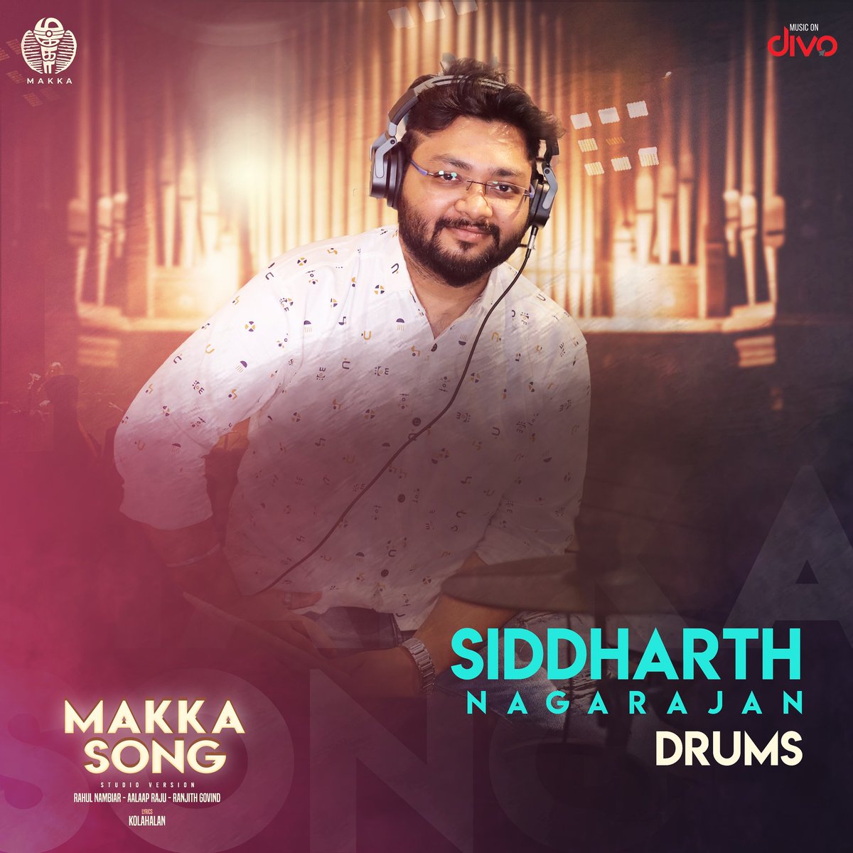 Presenting Makka's makkal  !
@drumssiddharth  a spectacular drummer & musician 🥁

'Makka song - Studio Version' releasing on June 21st ✨

#makkaband #ranjithgovind #rahulnambiar #aalaapraju #drummer #drumsiddharth #instadaily #instagood