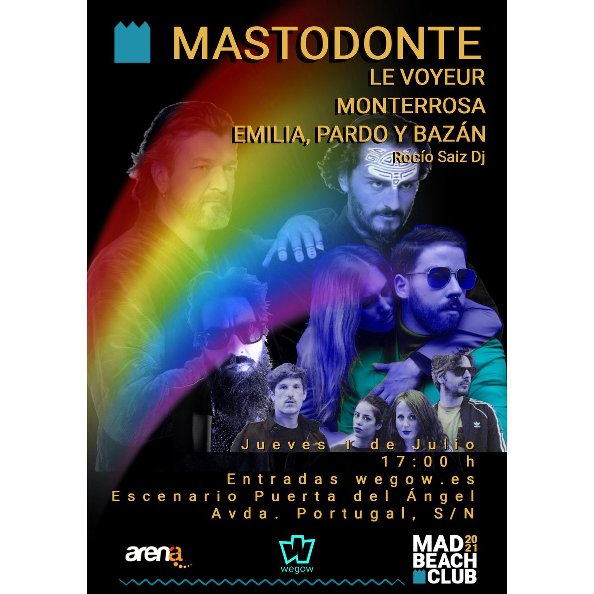 Mastodonte2021's tweet photo. Formamos parte de la fiesta concierto del #MaDo21 en el nuevo espacio @madbeach_club en el Escenario Puerta del Ángel de #asierMadrid 

#SimplementePerfectoTour lo celebrará a lo grande y con orgullo🏳️‍🌈

Entradas ya en @wegowES ➡️ https://t.co/cKhAOgrj08

#CulturaSegura
#orgullo https://t.co/DFaJQv83p9