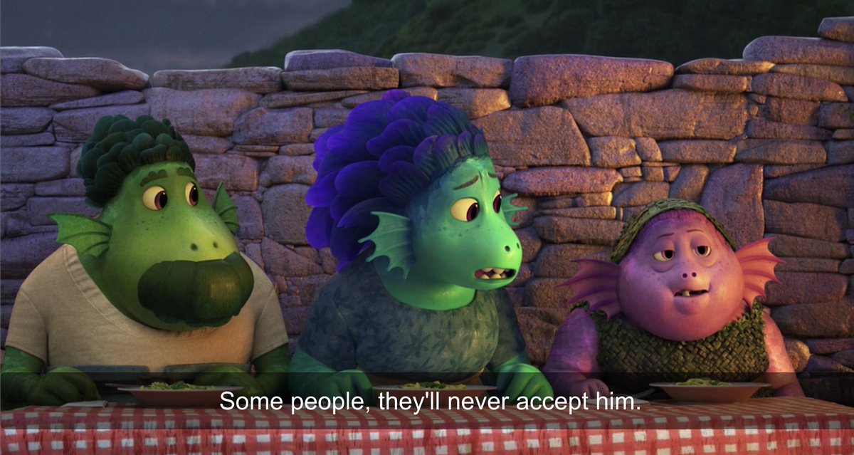 sharkb0ykiri's tweet photo. // luca spoilers 
imagine not thinking luca is an allegory for being lgbt when this scene literally exists https://t.co/1Gmr1xDkXl