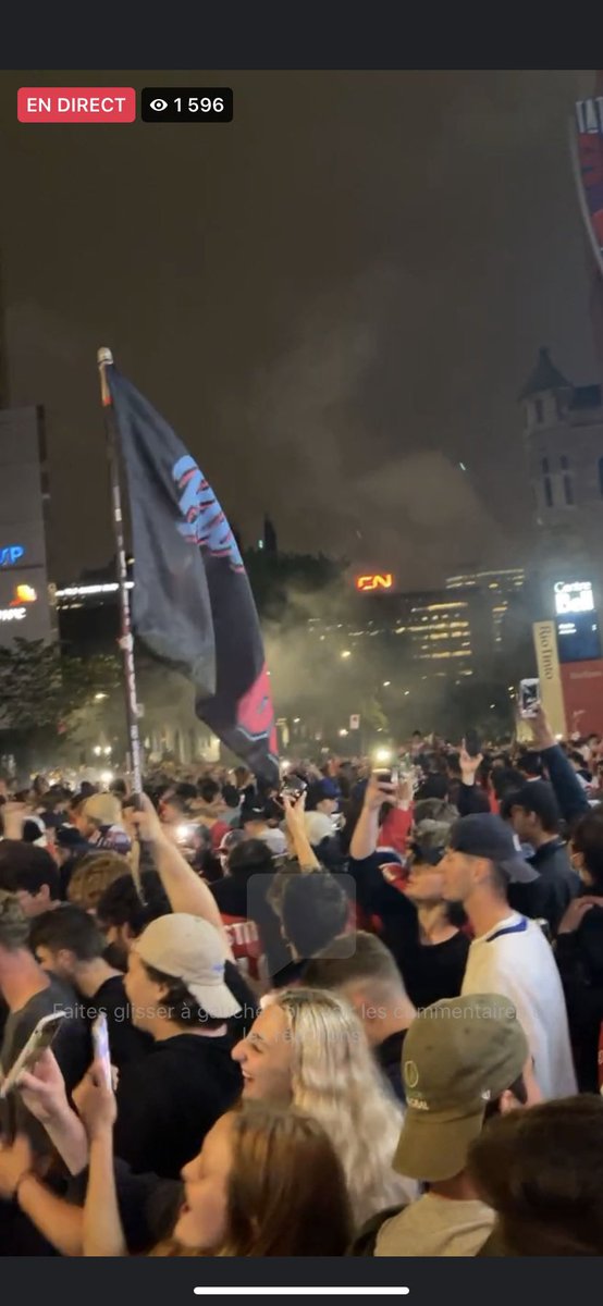 MilleLuvCJH's tweet photo. So today the 🇨🇦 gov extended the border closure for the 16th time in a row to keep Canadians “safe”, while this is going on live in Montreal. Sure does feel like my fully vaccinated US partner, whom I’ve been separated from for 15 months, is the real threat to Canadians safety 😒 https://t.co/H0fblK8REA