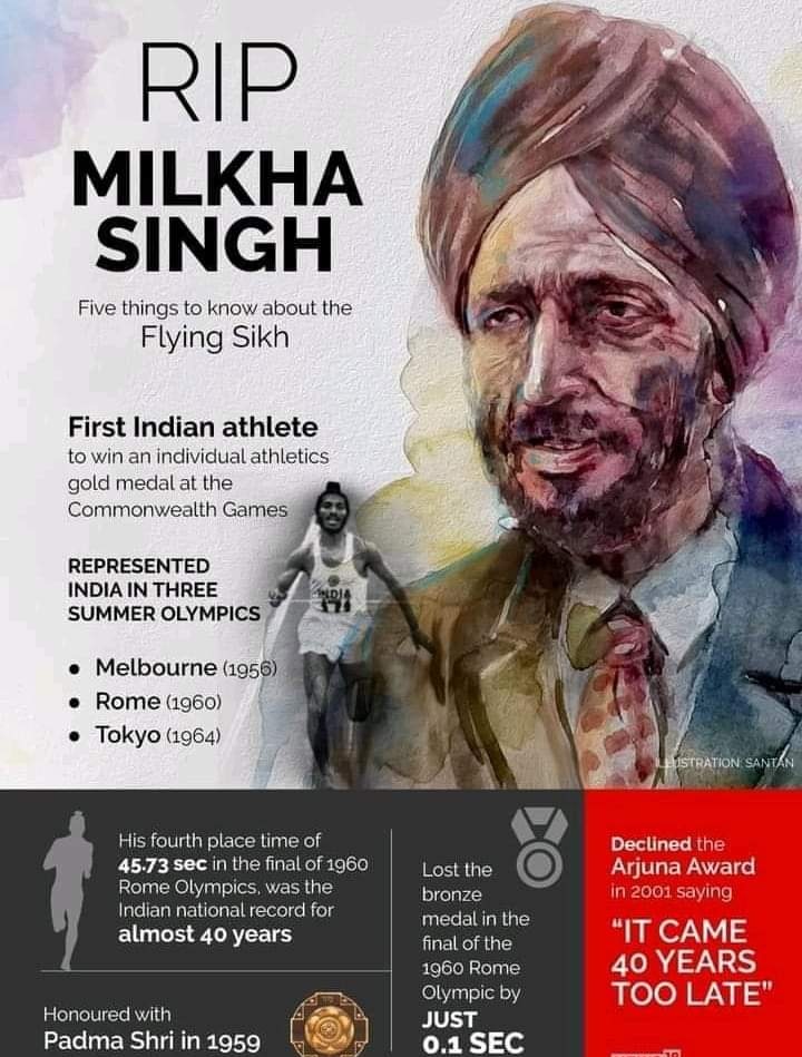 theravirpandey's tweet image. #RIPMilkhaSingh 
#RIPMilkhaSinghji 
#RIP