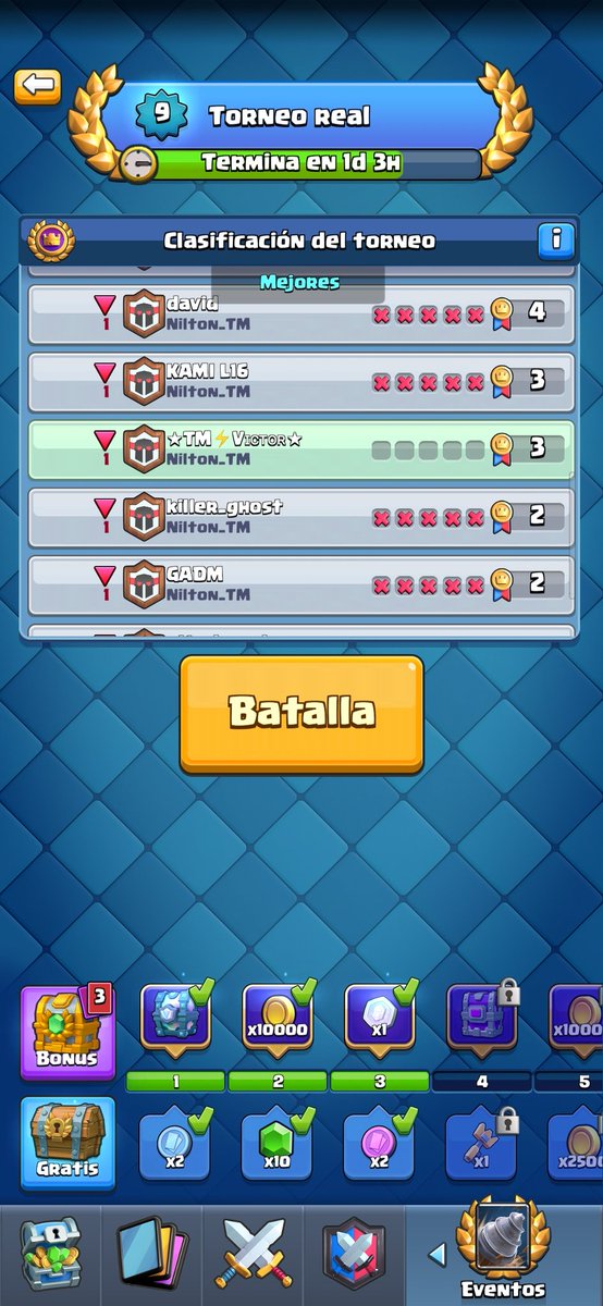 El que adivine en cuantas victorias quedé en el torneo mundial se gana un pass royale o 5$ en PayPal.
Follow  &amp; Rt para participar y tu comentario con tu predicción 🌚