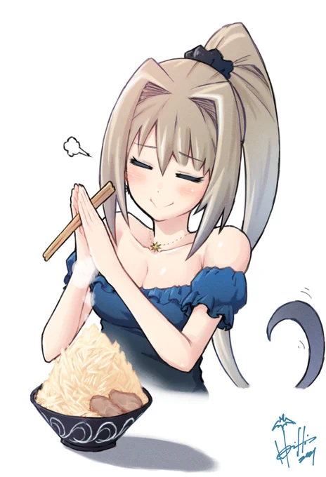 #ナツメアート
#九条棗
夏バテ?知らない子ですね…(なぜか棗様は飯食ってる絵になりがちな不思議🍜) 