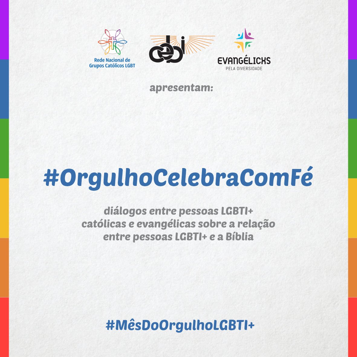 evangelicxs's tweet image. “O que é a Bíblia para nós?” é a pergunta que abre a campanha #OrgulhoCelebracomFé, do @CEBI_Nacional, @evangelicxs e a Rede Nacional de Grupos Católicos LGBT. Veja a resposta e compartilhe a sua!

1/

#CristaosLGBTI #orgulholgbt