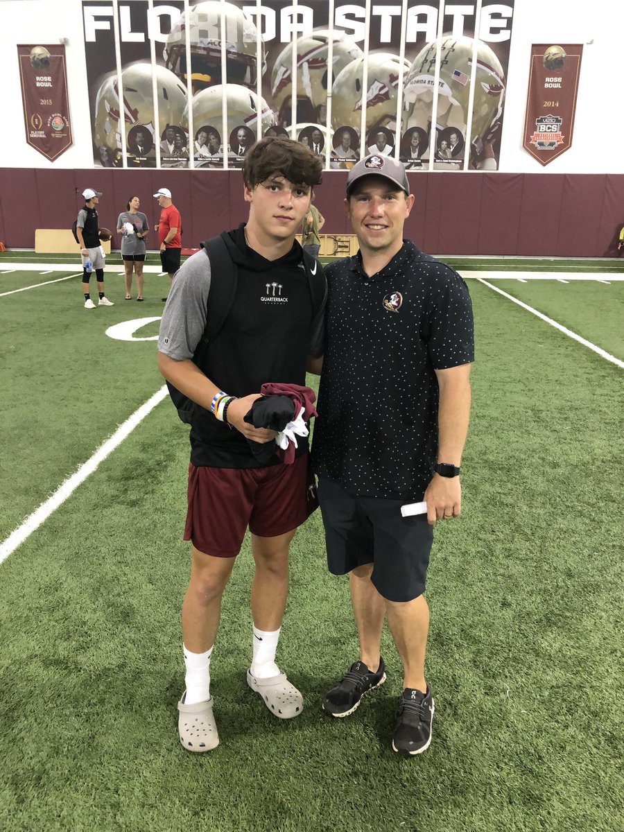 JakeEngelhardt's tweet image. Had a great time at the @FSUFootball QB camp!! 🍢🍢 @Coach_Norvell @KennyDillingham @jordantrav13 @JBrantleyTC @JB3Bynum